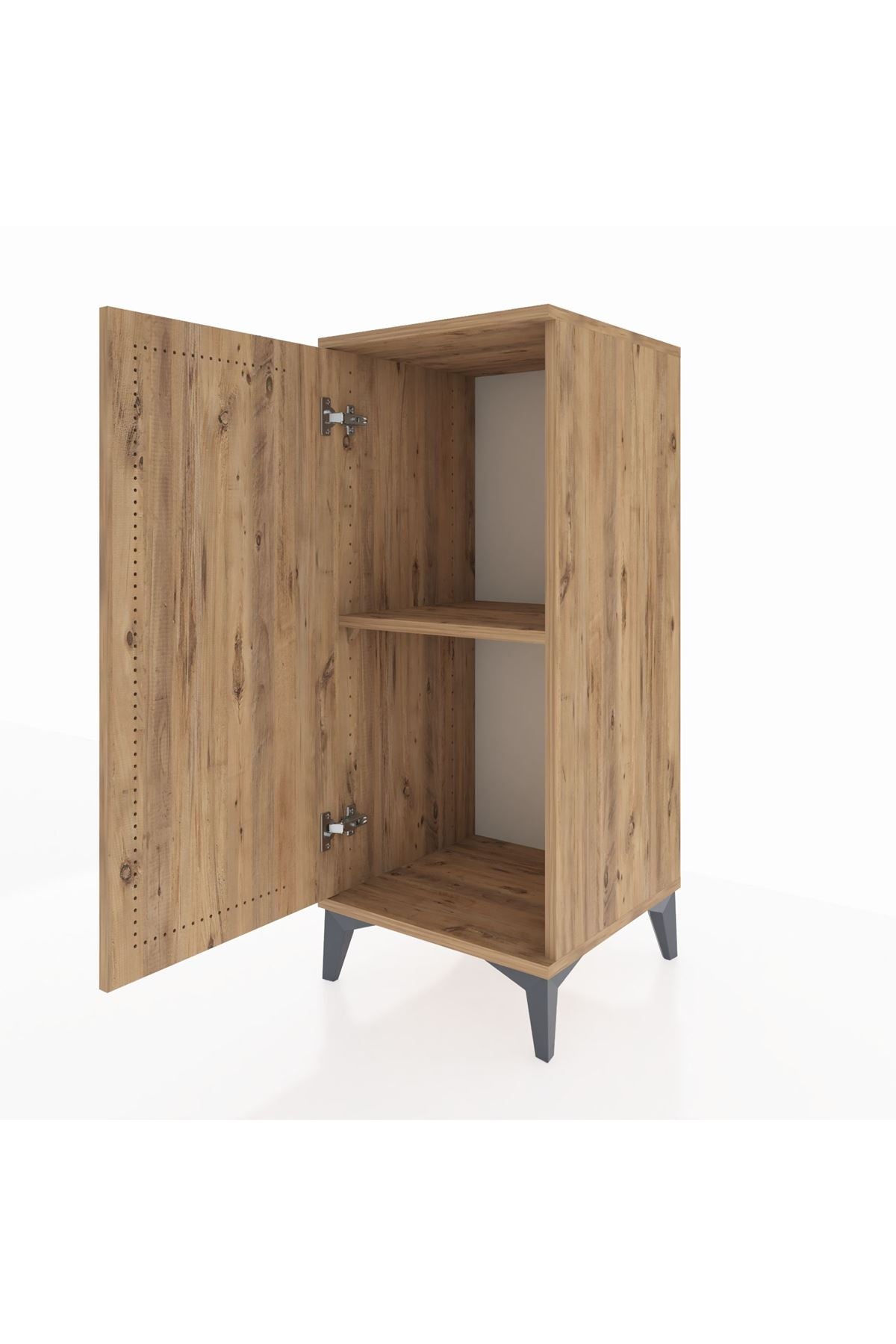 Hyperion Komodin Tek Raflı Tek Kapaklı 44x44x106 Çam-Çam