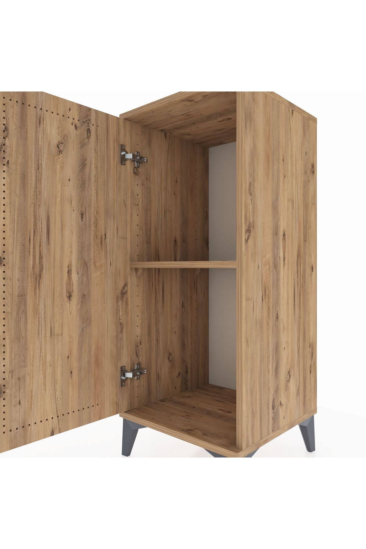 Hyperion Komodin Tek Raflı Tek Kapaklı 44x44x106 Çam-Çam