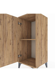 Hyperion Komodin Tek Raflı Tek Kapaklı 44x44x106 Çam-Çam