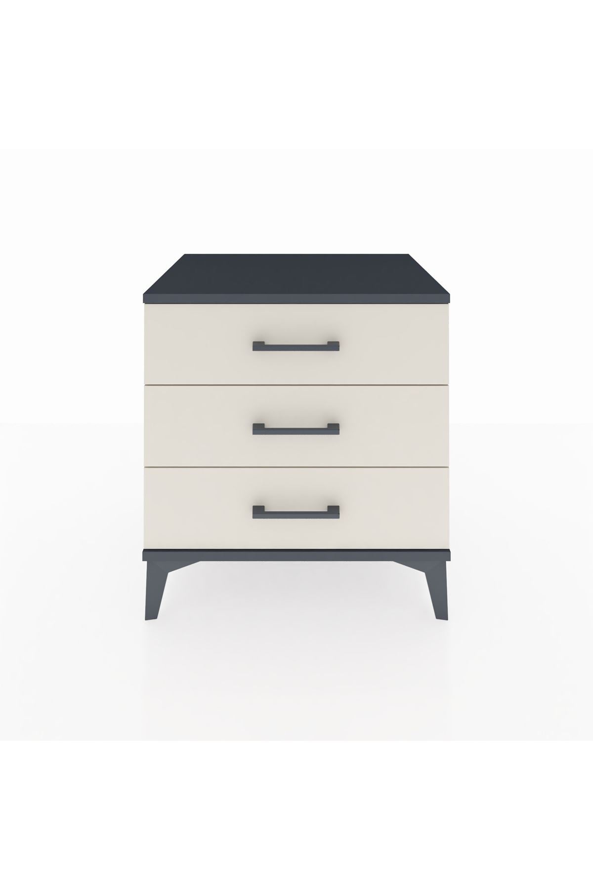 Hyperion Komodin 3 Çekmeceli 60x44x64 Antrasit-Aytaşı