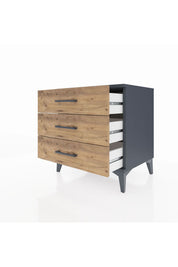Hyperion Komodin 3 Çekmeceli 60x44x64 Antrasit-Çam