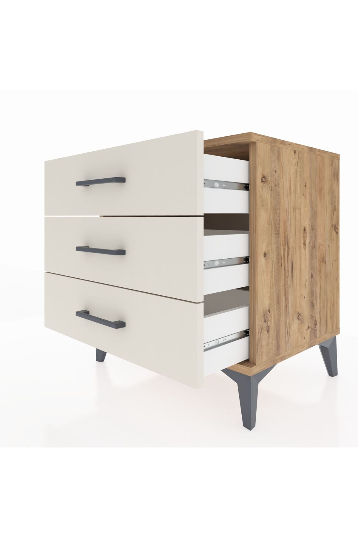 Hyperion Komodin 3 Çekmeceli 60x44x64 Çam-Aytaşı