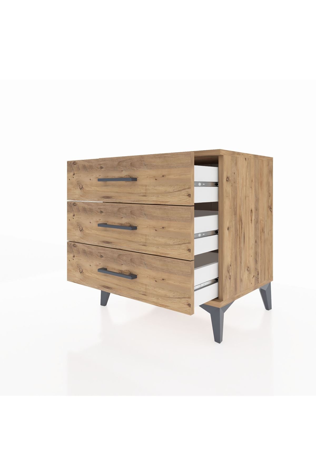 Hyperion Komodin 3 Çekmeceli 60x44x64 Çam-Çam
