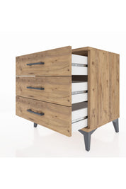 Hyperion Komodin 3 Çekmeceli 60x44x64 Çam-Çam