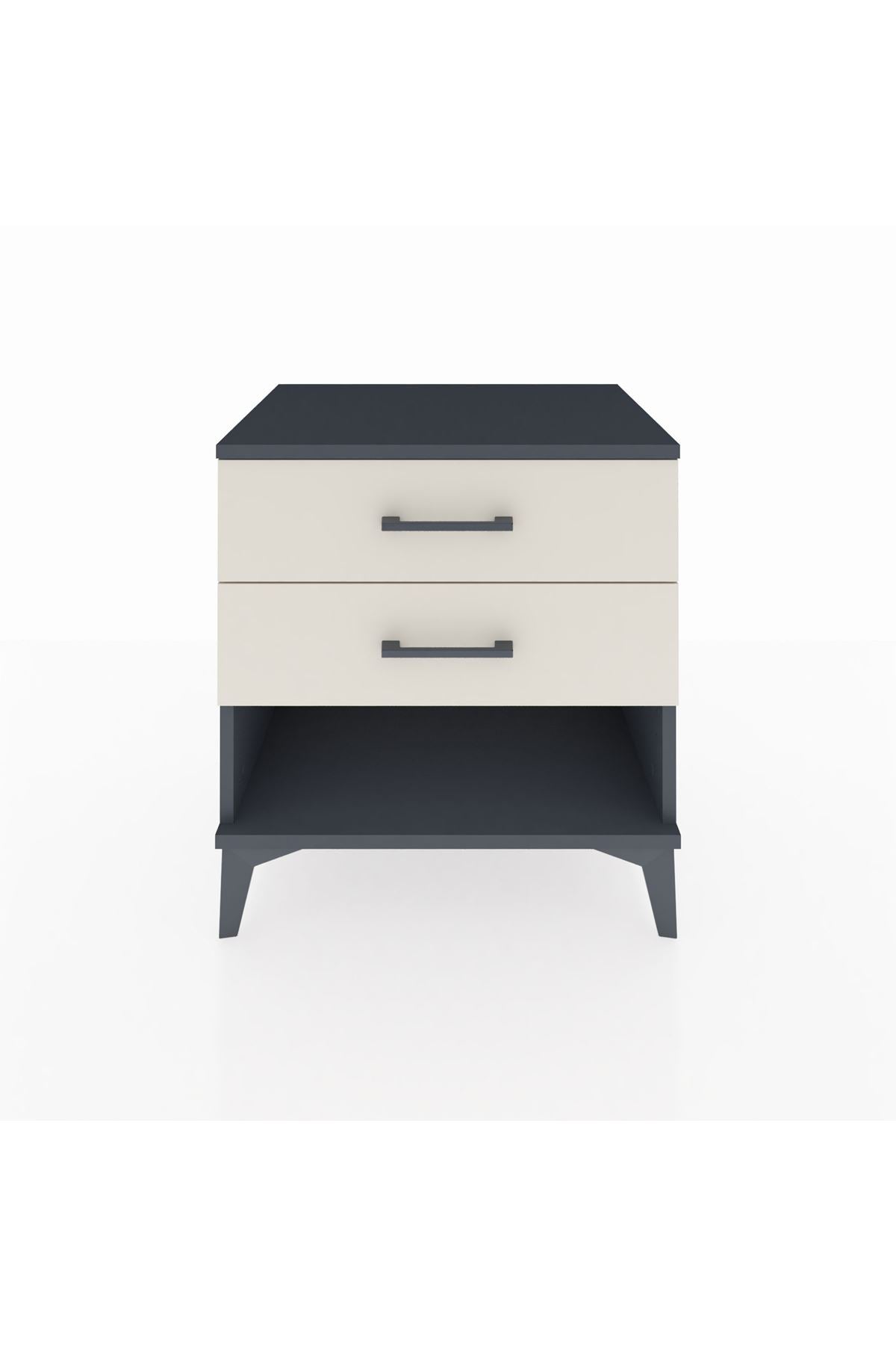 Hyperion Komodin 2 Çekmeceli 60x44x64 Antrasit-Aytaşı