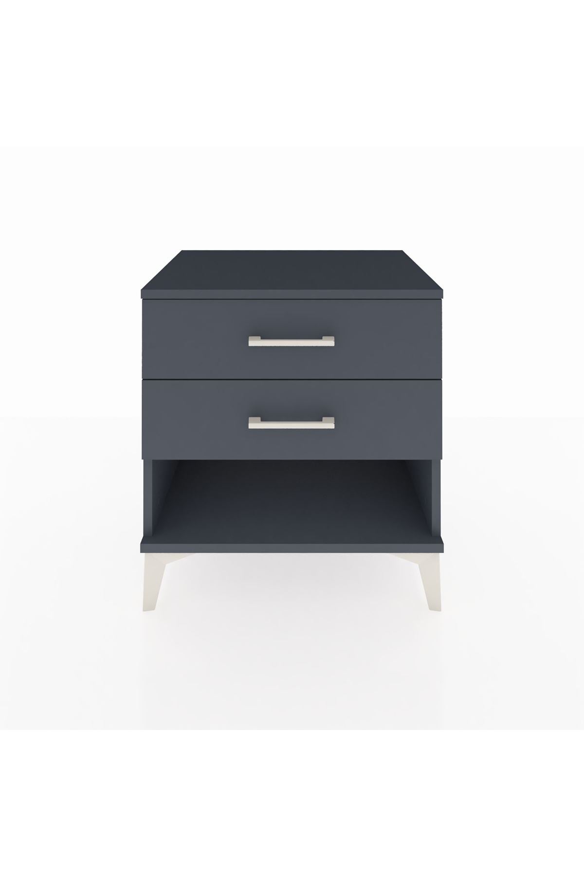 Hyperion Komodin 2 Çekmeceli 60x44x64 Antrasit-Antrasit