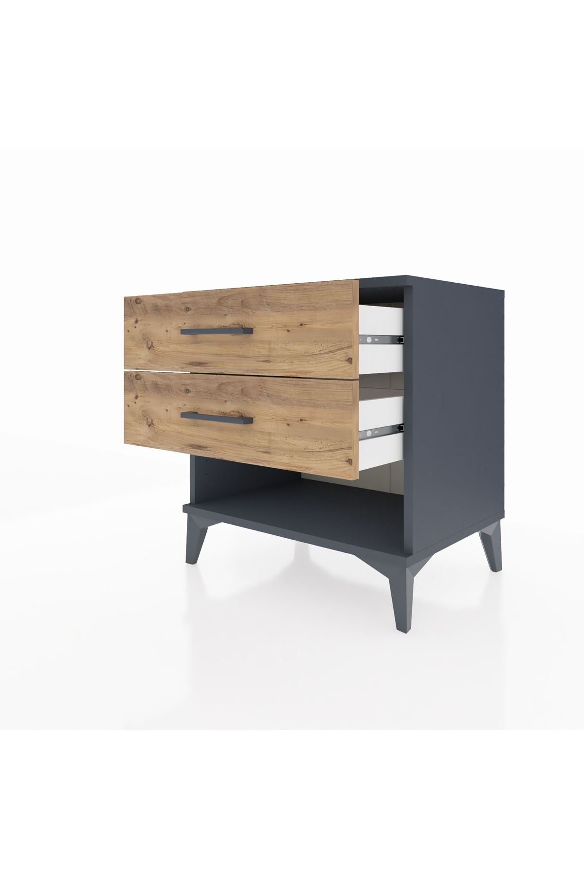 Hyperion Komodin 2 Çekmeceli 60x44x64 Antrasit-Çam