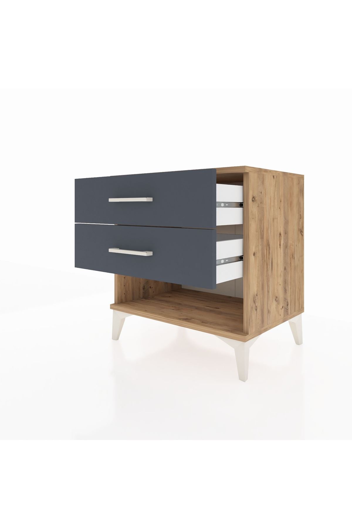 Hyperion Komodin 2 Çekmeceli 60x44x64 Çam-Antrasit