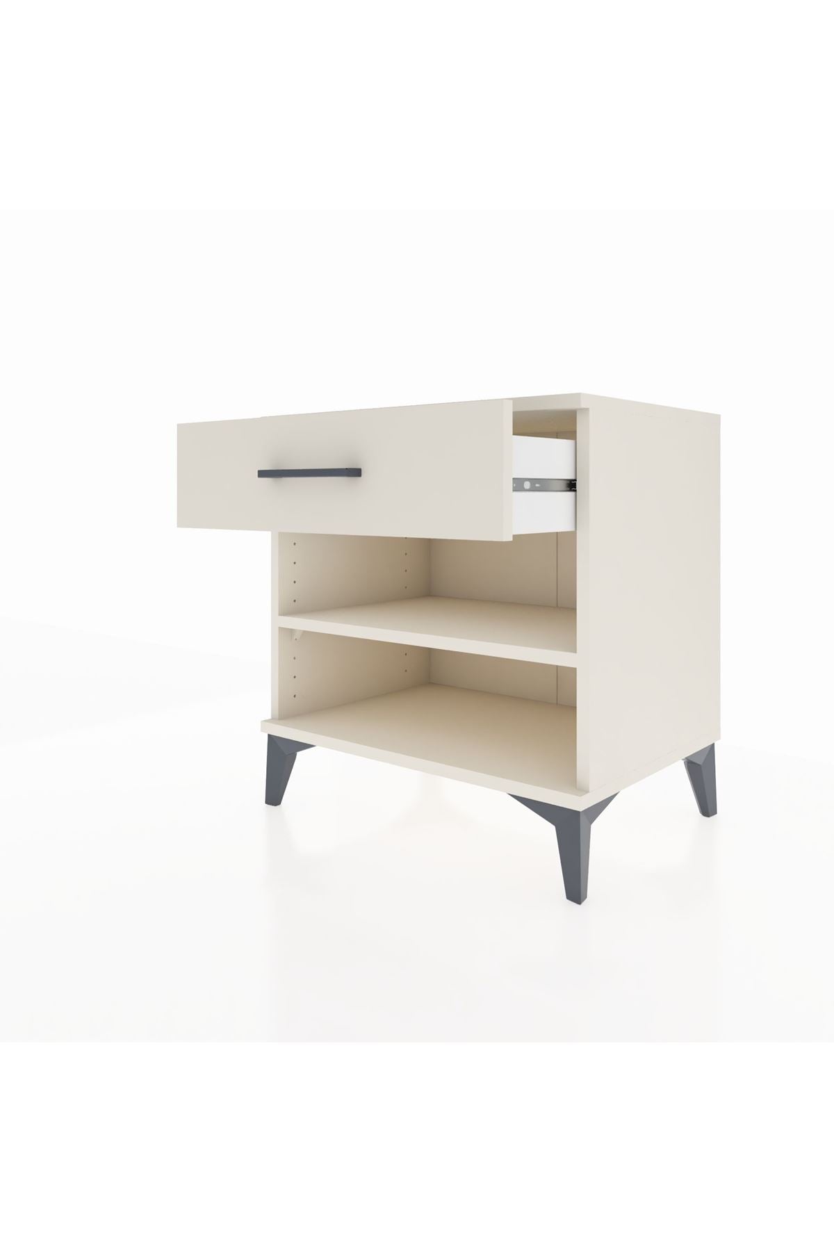 Hyperion Komodin Tek Raflı Tek Çekmeceli 60x44x64 Aytaşı-Aytaşı