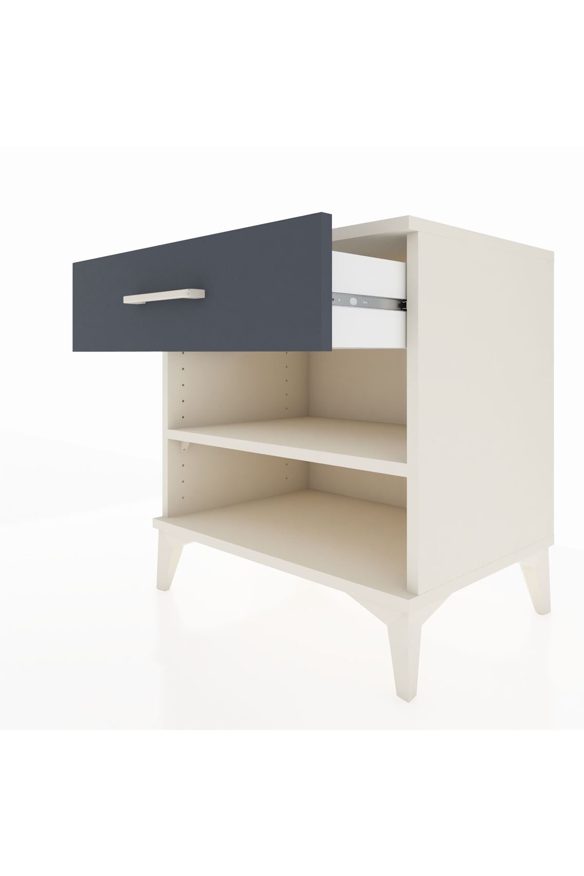 Hyperion Komodin Tek Raflı Tek Çekmeceli 60x44x64 Aytaşı-Antrasit