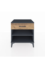 Hyperion Komodin Tek Raflı Tek Çekmeceli 60x44x64 Antrasit-Çam