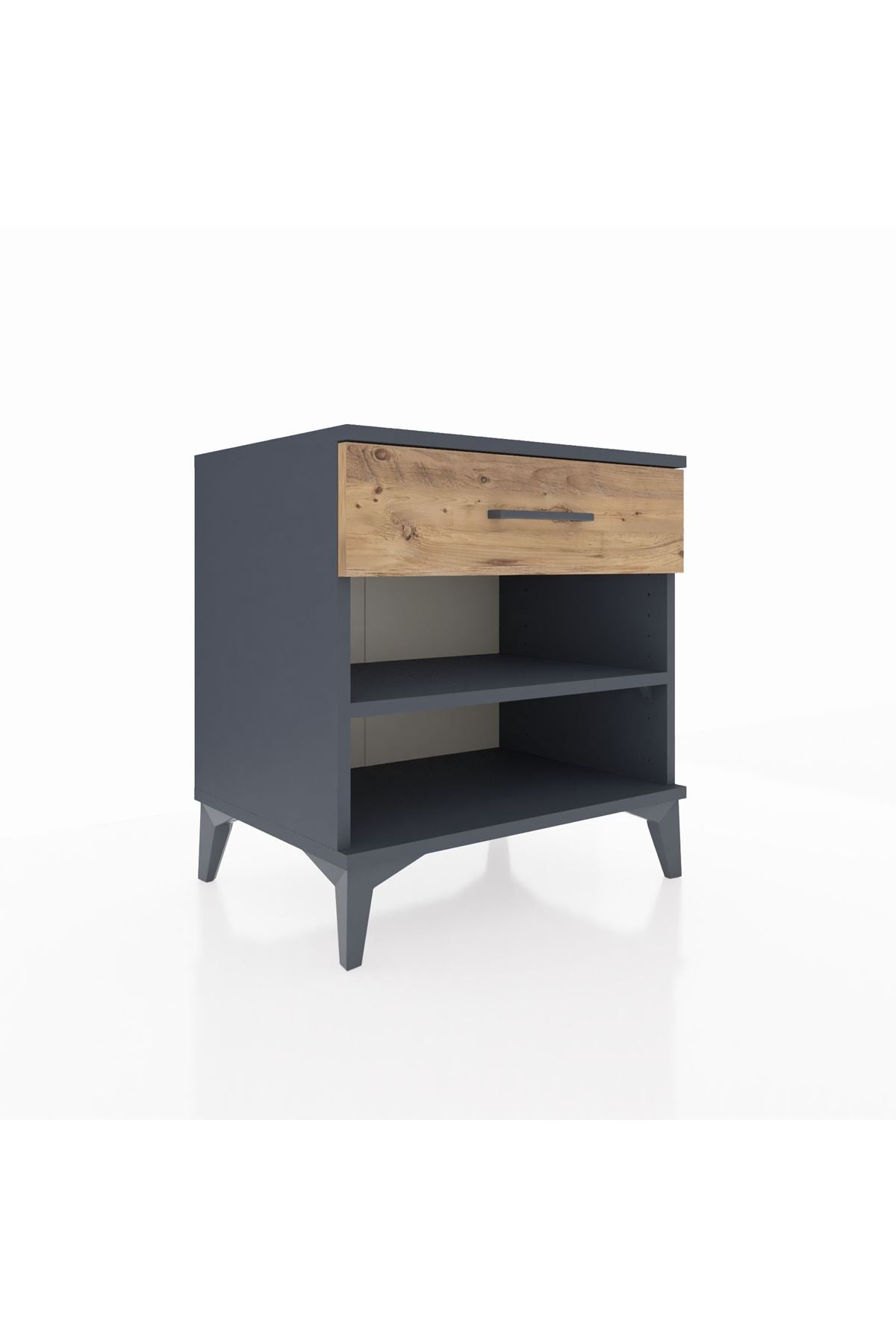 Hyperion Komodin Tek Raflı Tek Çekmeceli 60x44x64 Antrasit-Çam