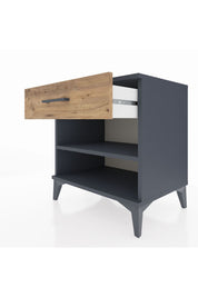 Hyperion Komodin Tek Raflı Tek Çekmeceli 60x44x64 Antrasit-Çam