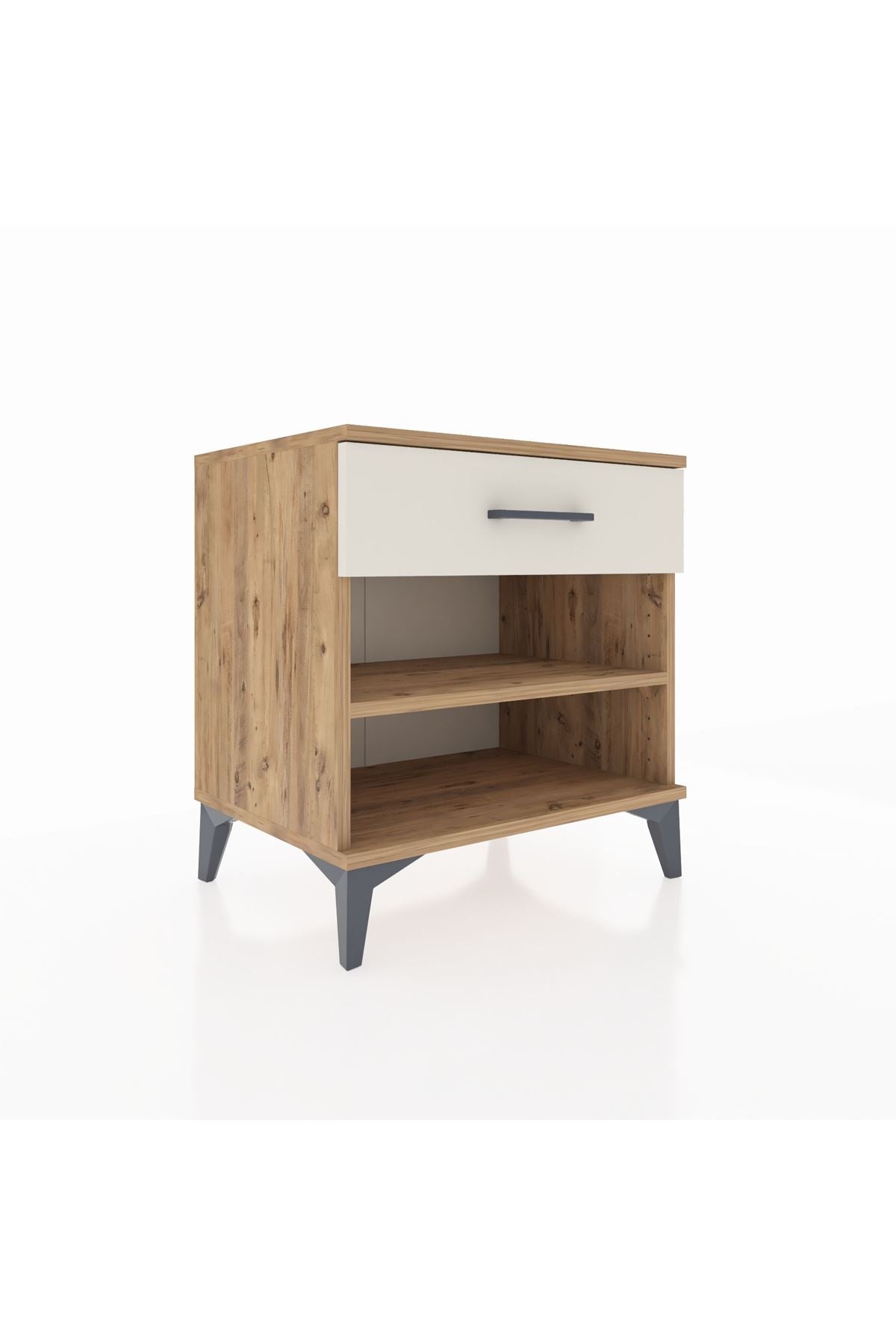 Hyperion Komodin Tek Raflı Tek Çekmeceli 60x44x64 Çam-Aytaşı