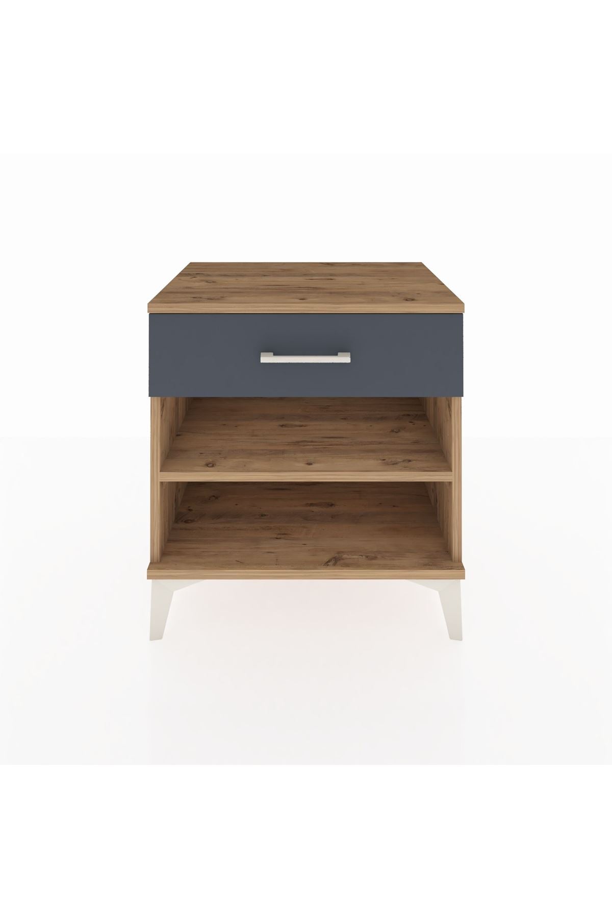 Hyperion Komodin Tek Raflı Tek Çekmeceli 60x44x64 Çam-Antrasit