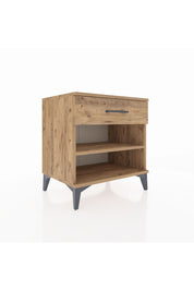 Hyperion Komodin Tek Raflı Tek Çekmeceli 60x44x64 Çam-Çam