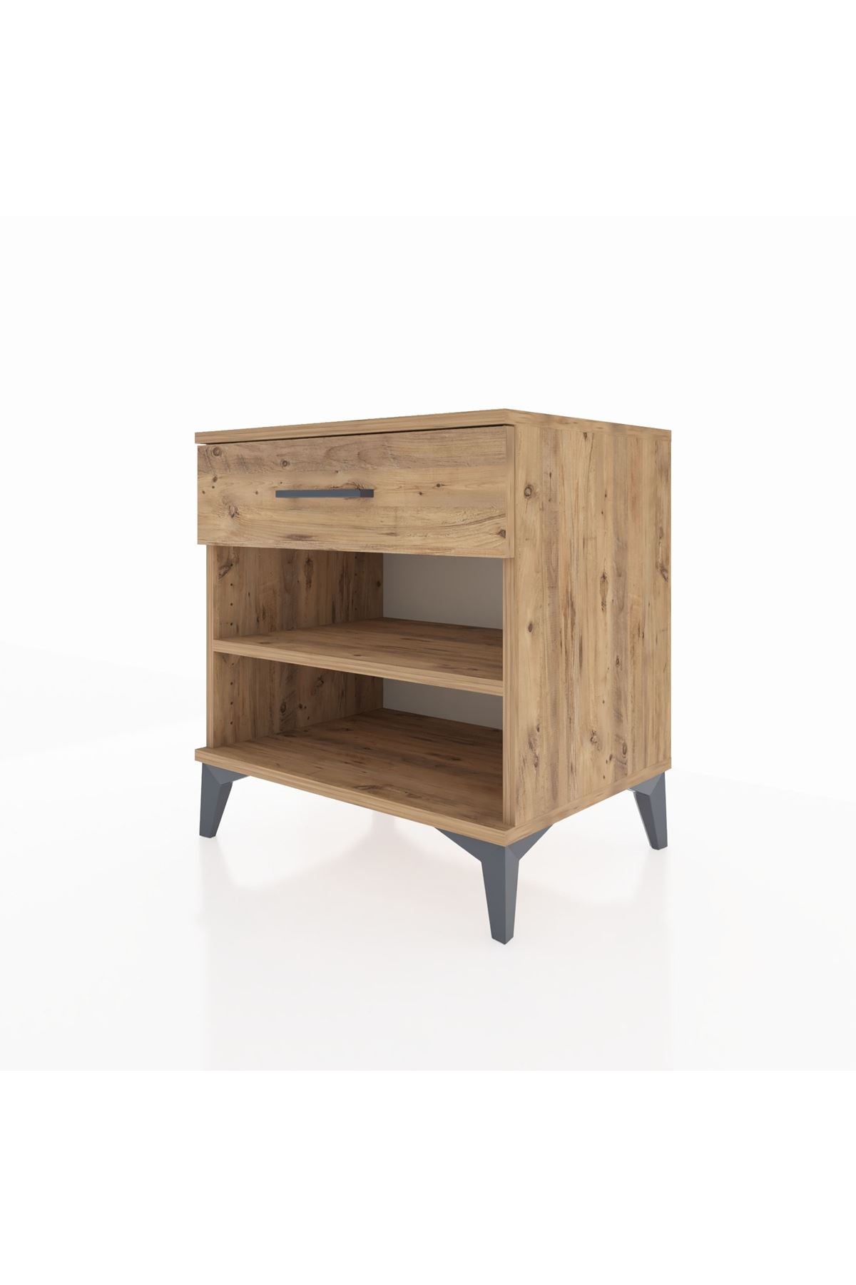 Hyperion Komodin Tek Raflı Tek Çekmeceli 60x44x64 Çam-Çam