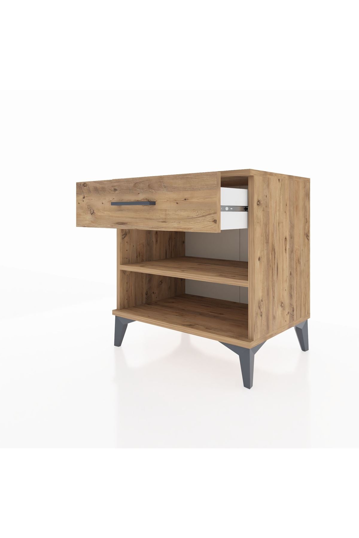 Hyperion Komodin Tek Raflı Tek Çekmeceli 60x44x64 Çam-Çam