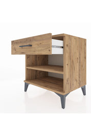 Hyperion Komodin Tek Raflı Tek Çekmeceli 60x44x64 Çam-Çam