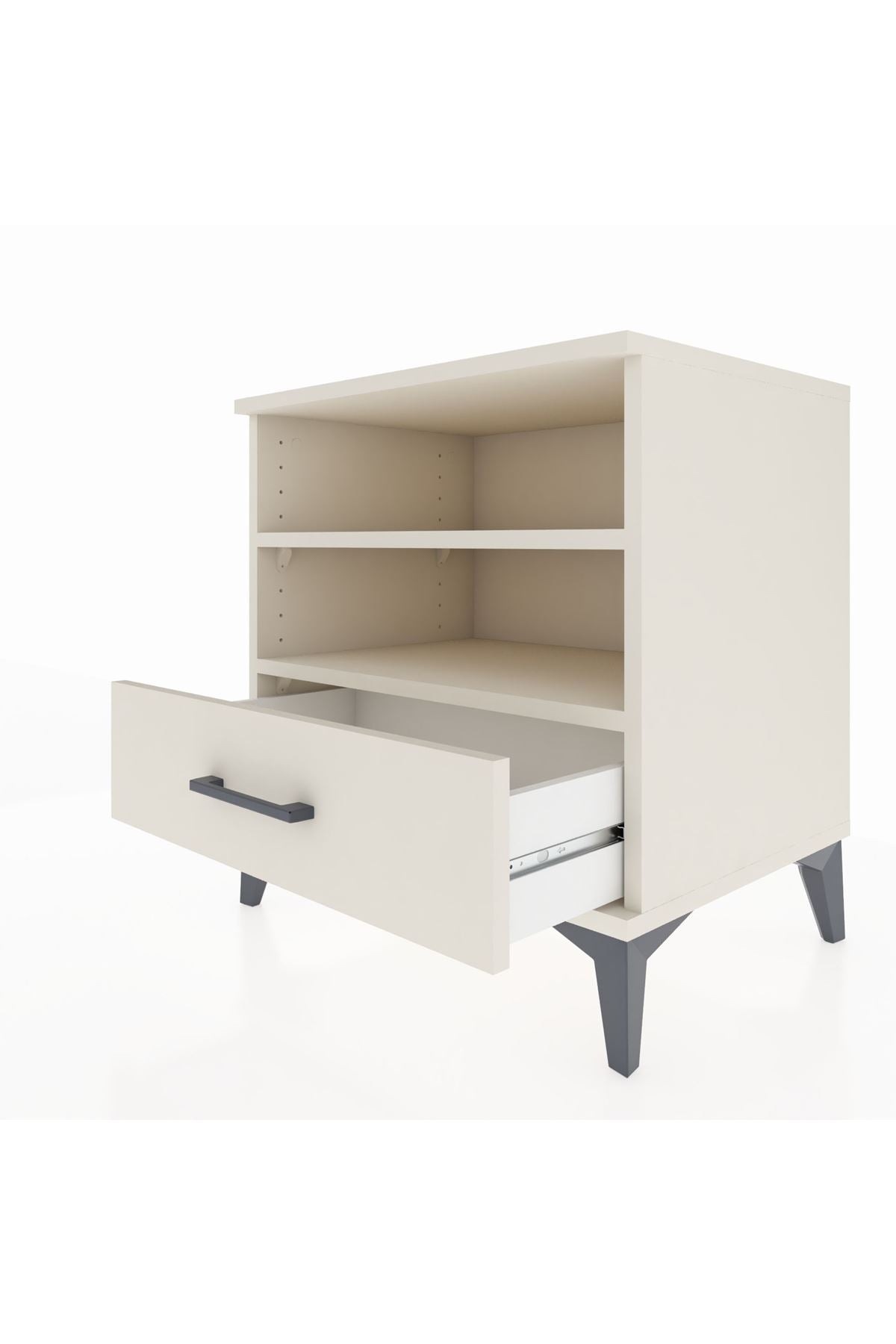 Hyperion Komodin 2 Raflı Tek Çekmeceli 60x44x64 Aytaşı-Aytaşı