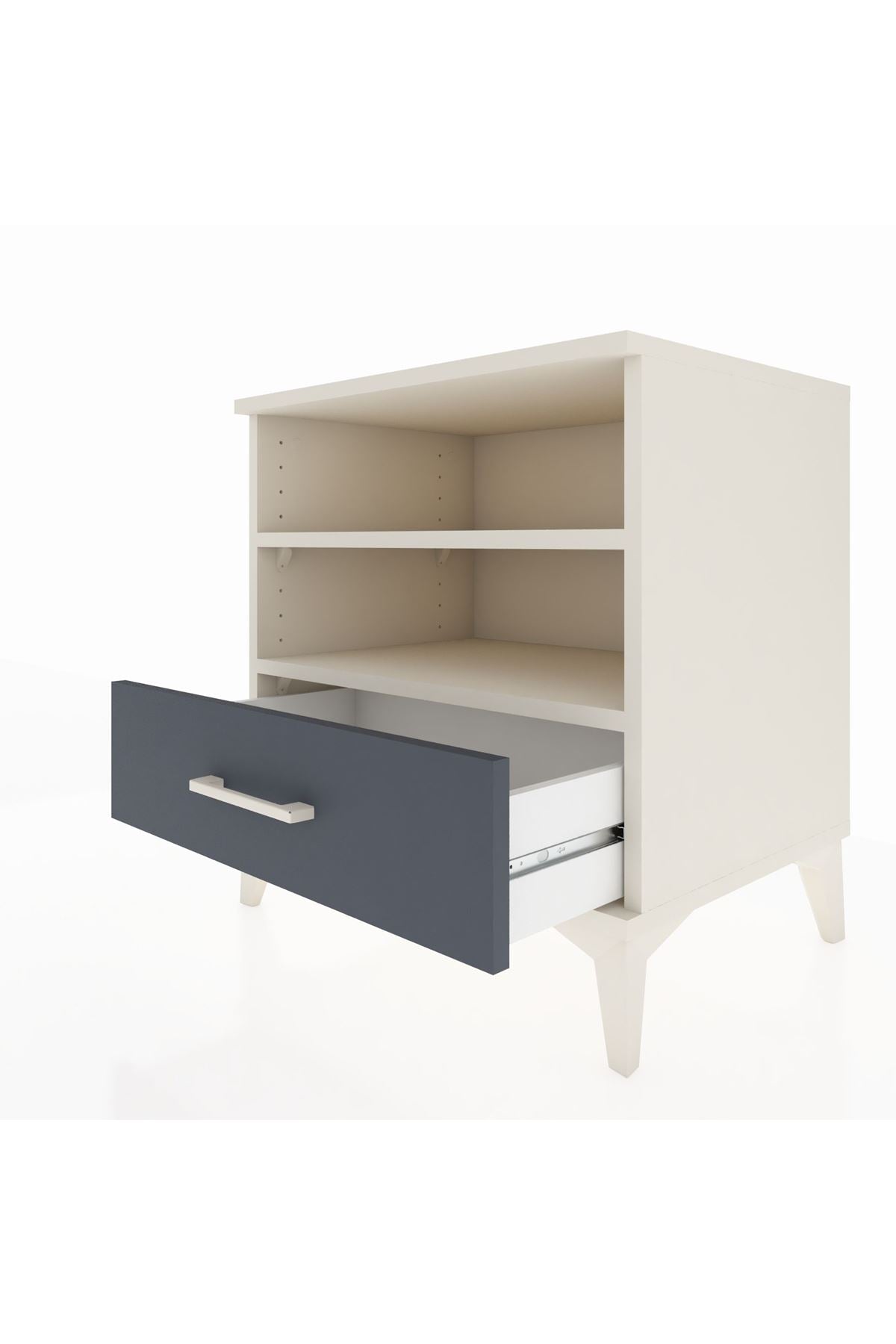 Hyperion Komodin 2 Raflı Tek Çekmeceli 60x44x64 Aytaşı-Antrasit