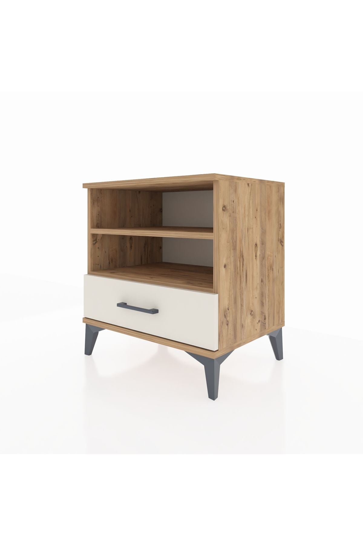 Hyperion Komodin 2 Raflı Tek Çekmeceli 60x44x64 Çam-Aytaşı