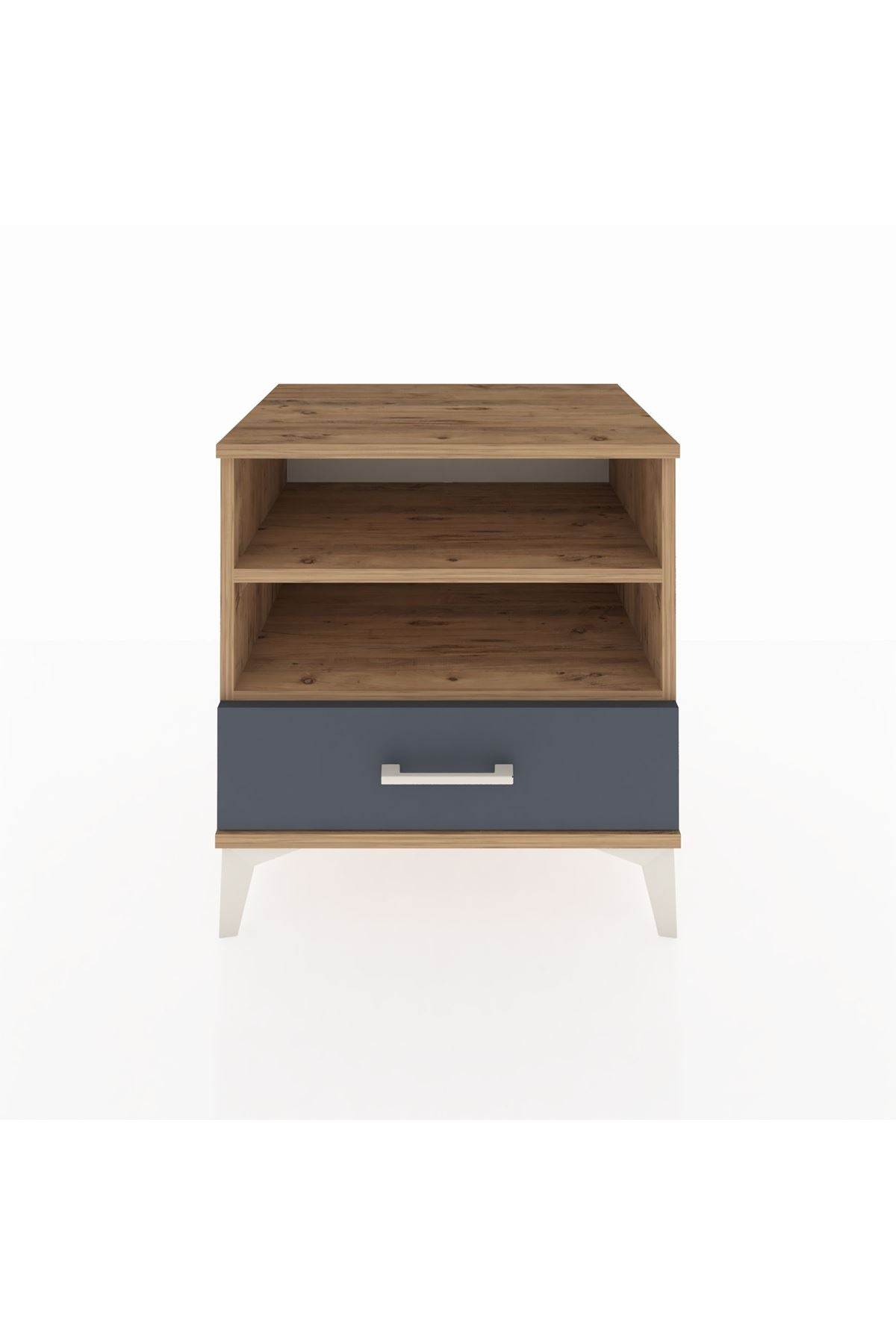 Hyperion Komodin 2 Raflı Tek Çekmeceli 60x44x64 Çam-Antrasit