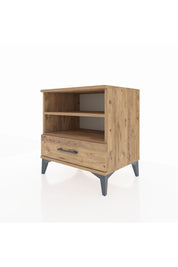 Hyperion Komodin 2 Raflı Tek Çekmeceli 60x44x64 Çam-Çam