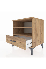 Hyperion Komodin 2 Raflı Tek Çekmeceli 60x44x64 Çam-Çam