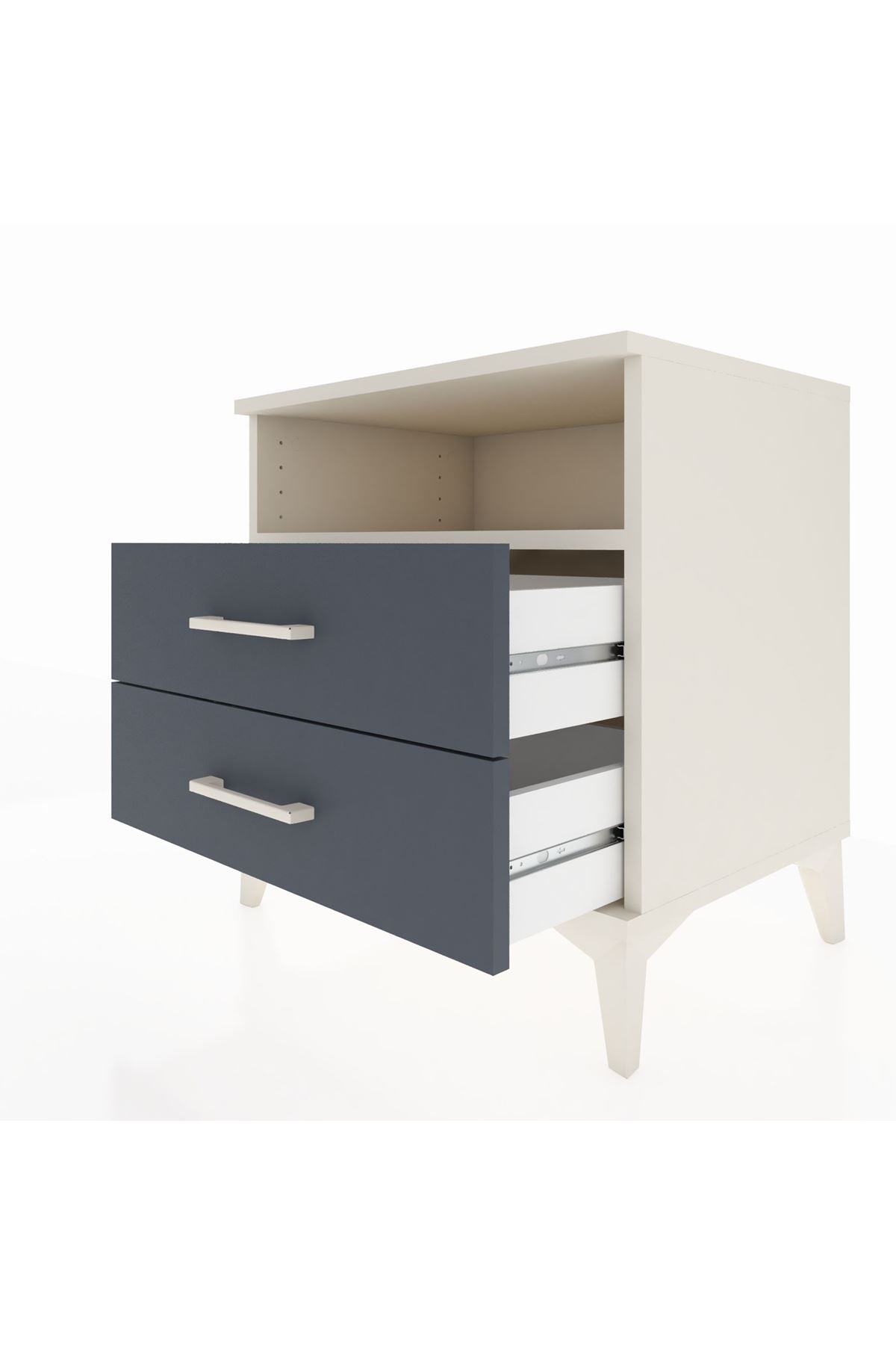 Hyperion Komodin Tek Raflı 2 Çekmeceli 60x44x64 Aytaşı-Antrasit