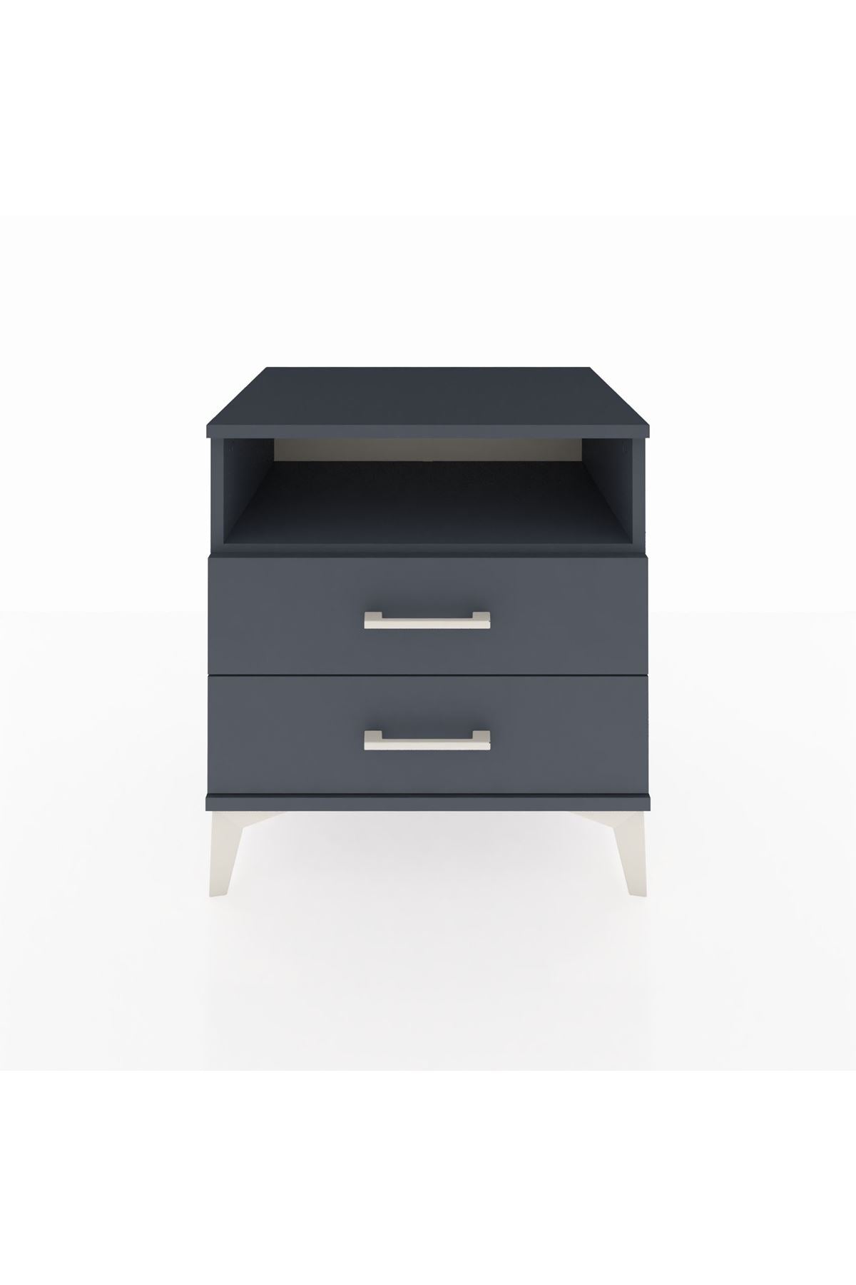 Hyperion Komodin Tek Raflı 2 Çekmeceli 60x44x64 Antrasit-Antrasit