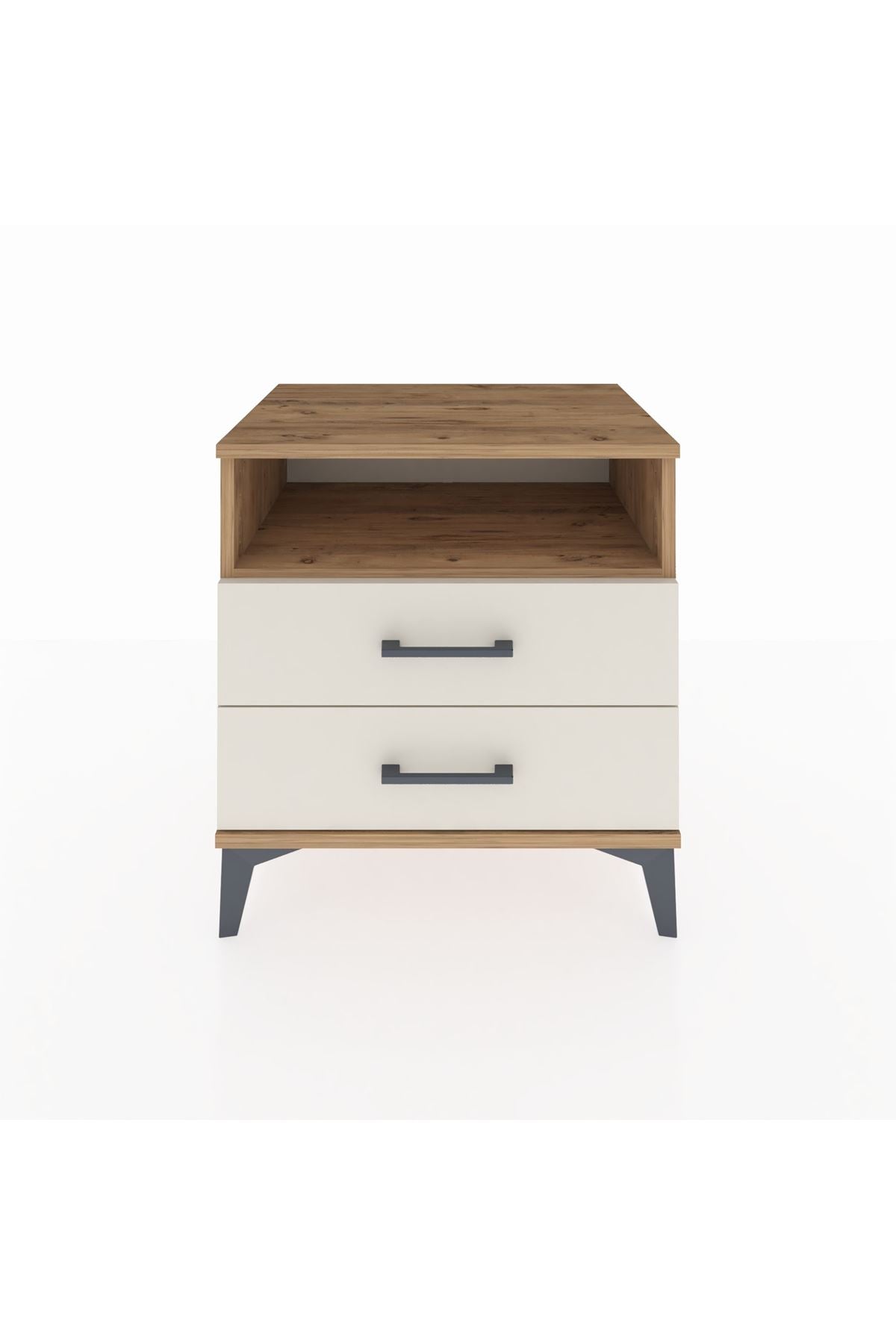 Hyperion Komodin Tek Raflı 2 Çekmeceli 60x44x64 Çam-Aytaşı