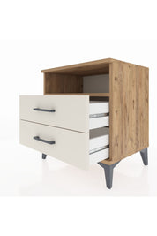 Hyperion Komodin Tek Raflı 2 Çekmeceli 60x44x64 Çam-Aytaşı