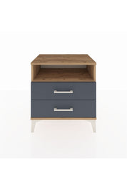 Hyperion Komodin Tek Raflı 2 Çekmeceli 60x44x64 Çam-Antrasit