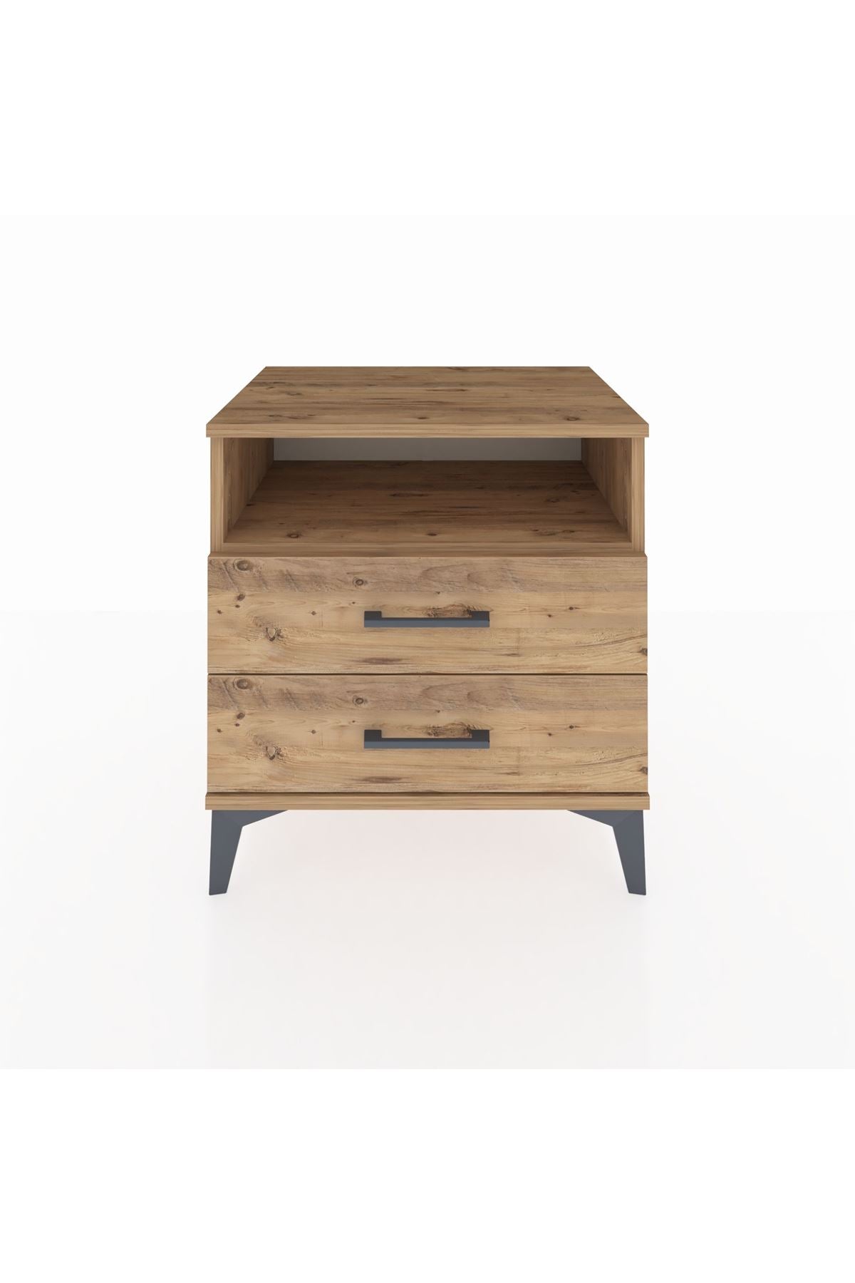 Hyperion Komodin Tek Raflı 2 Çekmeceli 60x44x64 Çam-Çam