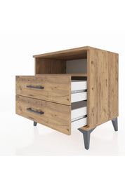Hyperion Komodin Tek Raflı 2 Çekmeceli 60x44x64 Çam-Çam