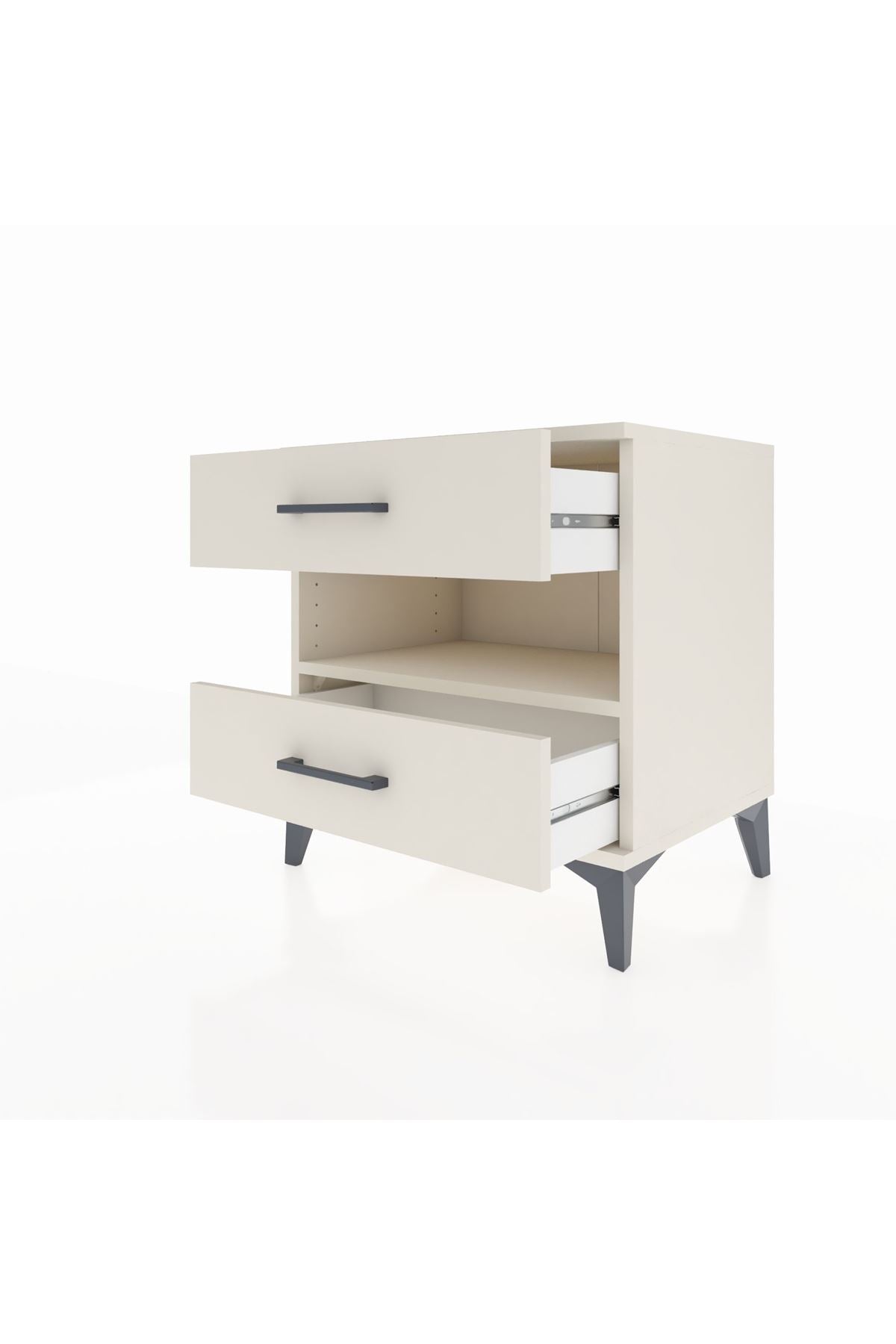 Hyperion Komodin Tek Raflı 2 Çekmeceli 60x44x64 Aytaşı-Aytaşı