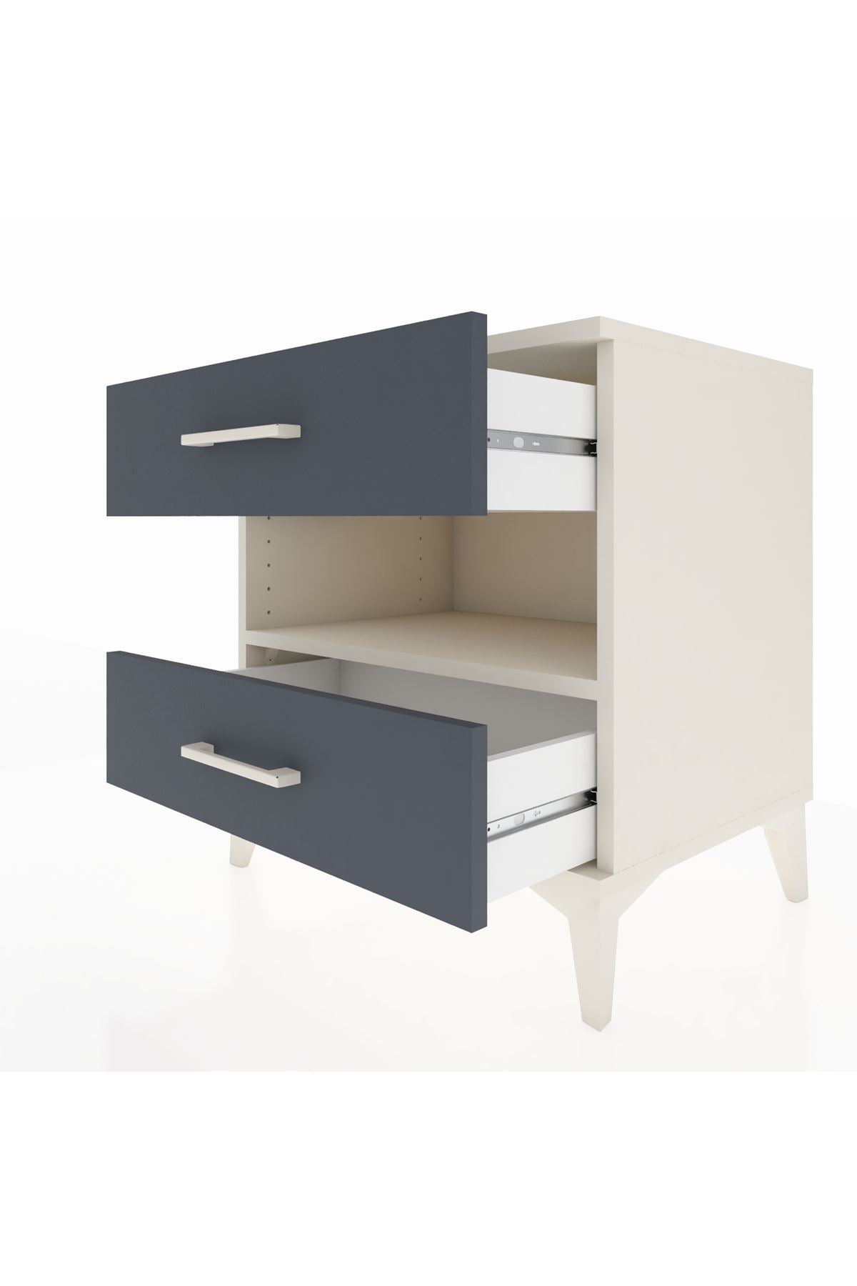 Hyperion Komodin Tek Raflı 2 Çekmeceli 60x44x64 Aytaşı-Antrasit