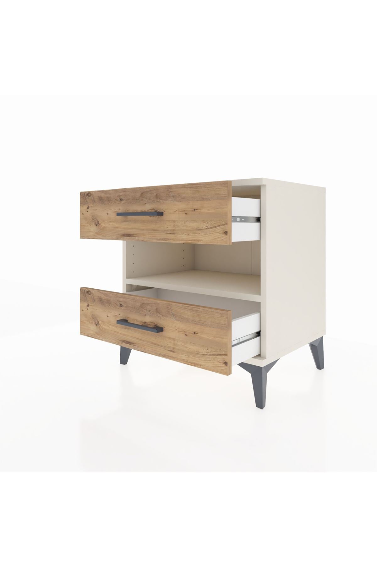 Hyperion Komodin Tek Raflı 2 Çekmeceli 60x44x64 Aytaşı-Çam