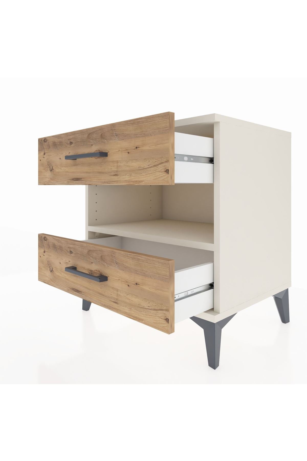Hyperion Komodin Tek Raflı 2 Çekmeceli 60x44x64 Aytaşı-Çam