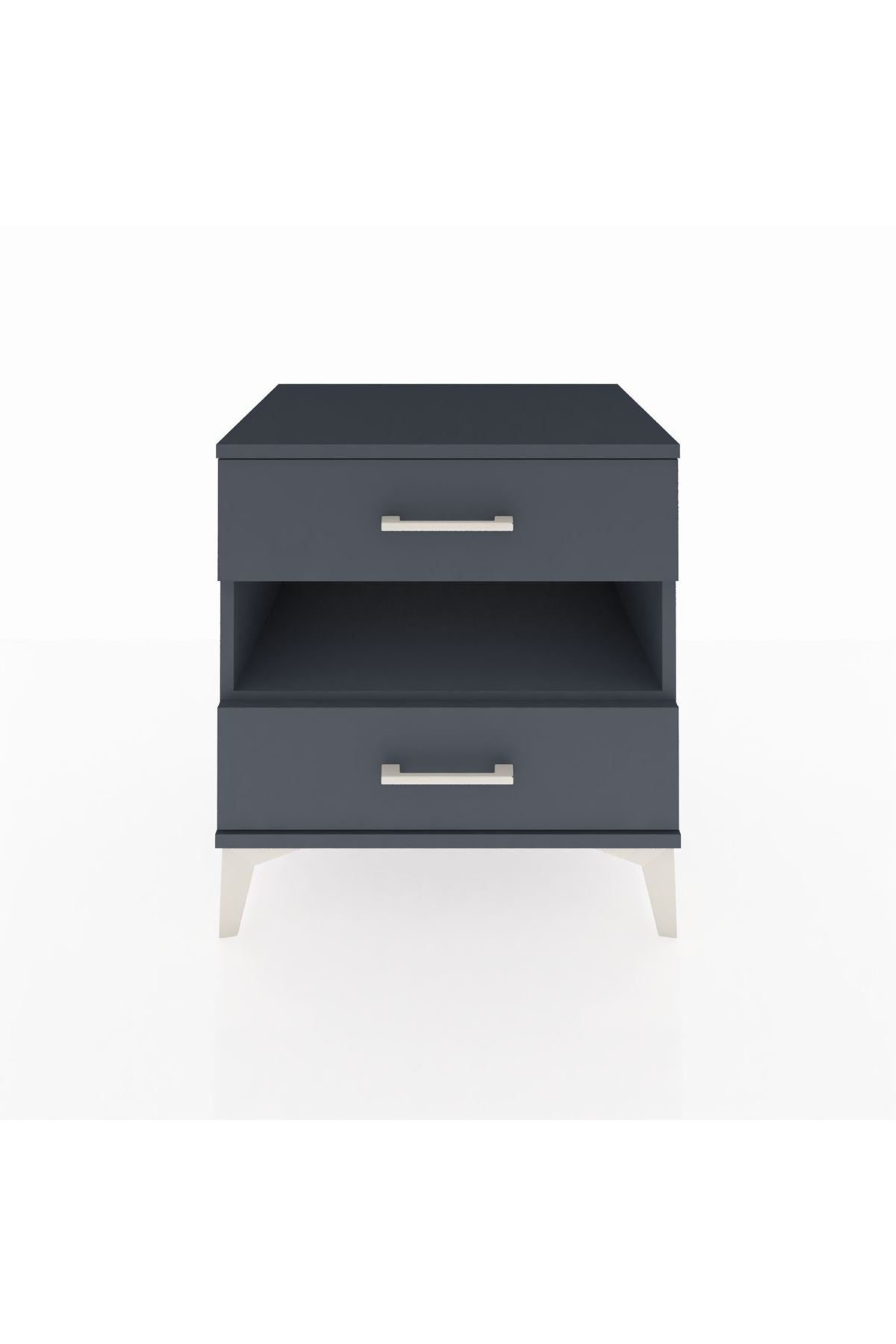 Hyperion Komodin Tek Raflı 2 Çekmeceli 60x44x64 Antrasit-Antrasit