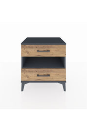 Hyperion Komodin Tek Raflı 2 Çekmeceli 60x44x64 Antrasit-Çam