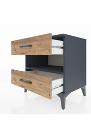 Hyperion Komodin Tek Raflı 2 Çekmeceli 60x44x64 Antrasit-Çam