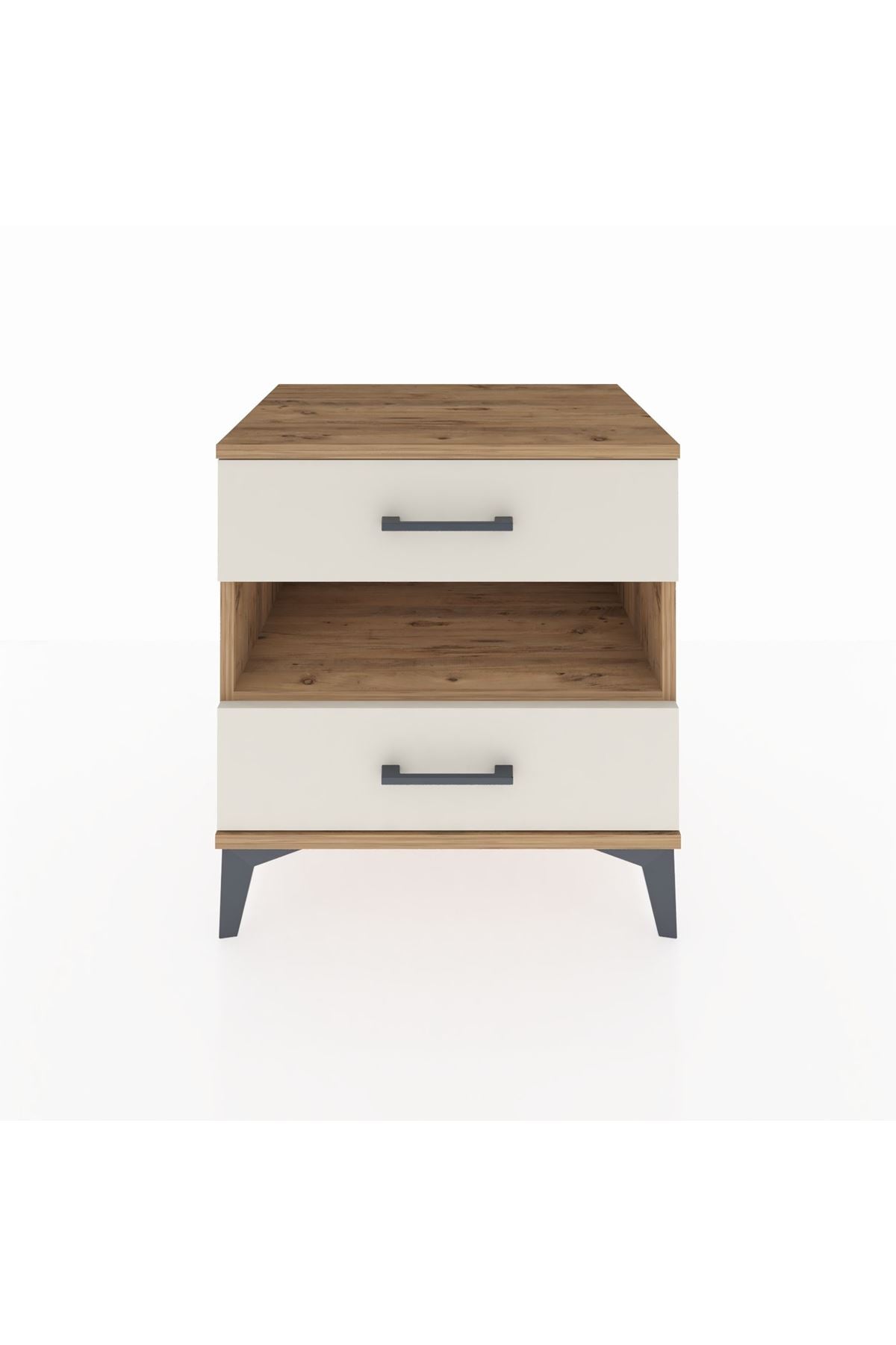 Hyperion Komodin Tek Raflı 2 Çekmeceli 60x44x64 Çam-Aytaşı