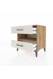Hyperion Komodin Tek Raflı 2 Çekmeceli 60x44x64 Çam-Aytaşı