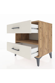 Hyperion Komodin Tek Raflı 2 Çekmeceli 60x44x64 Çam-Aytaşı