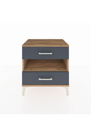 Hyperion Komodin Tek Raflı 2 Çekmeceli 60x44x64 Çam-Antrasit