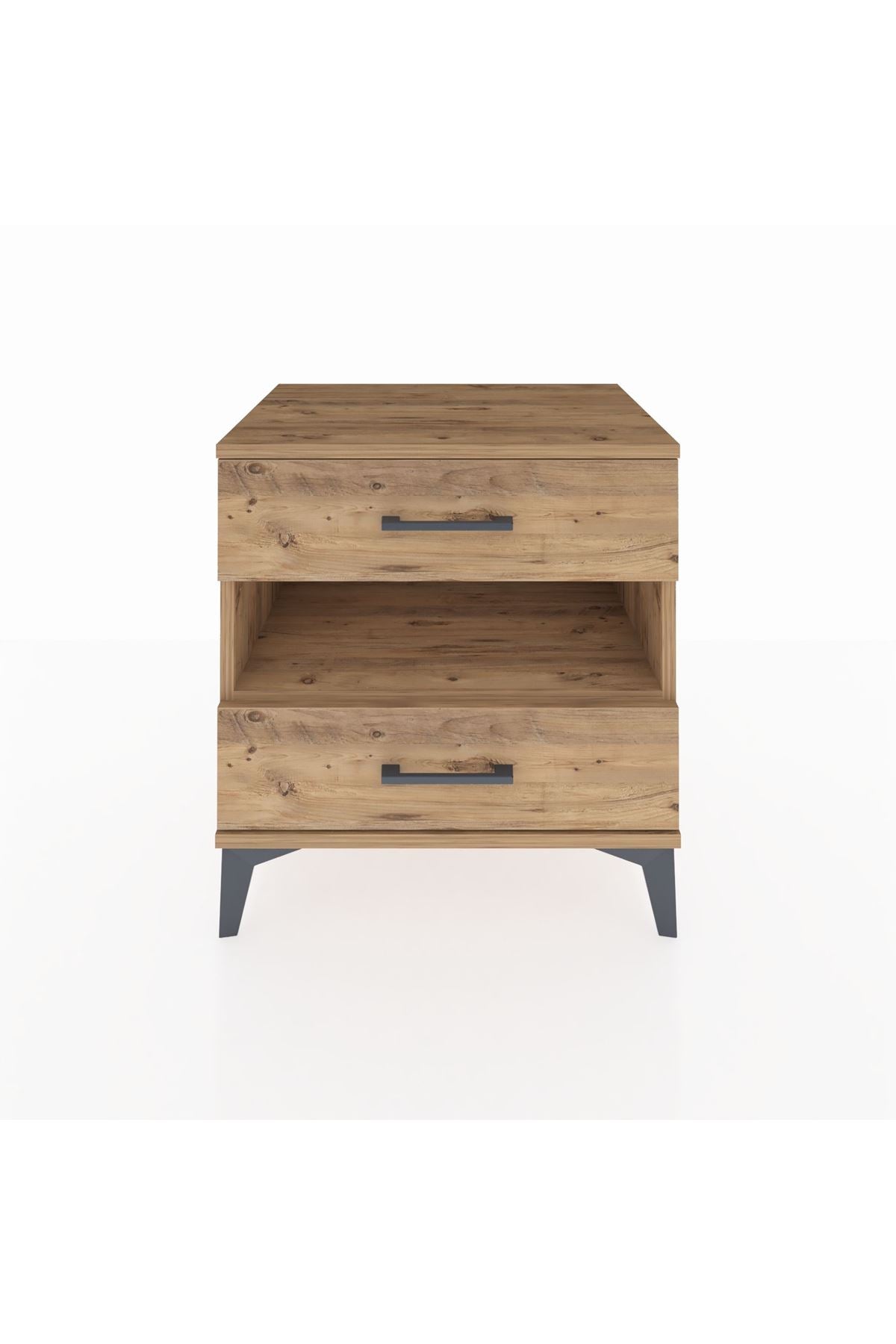 Hyperion Komodin Tek Raflı 2 Çekmeceli 60x44x64 Çam-Çam