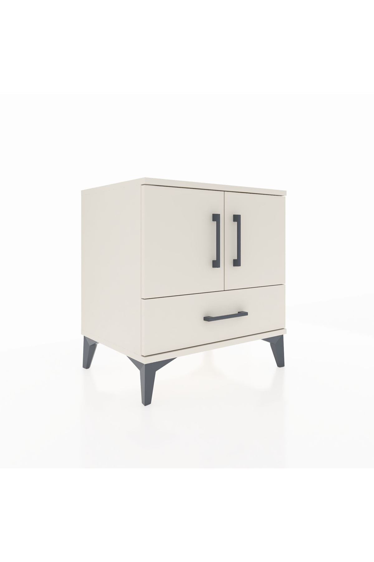 Hyperion Komodin 2 Raflı Tek Çekmeceli 2 Kapaklı 60x44x64 Aytaşı-Aytaşı