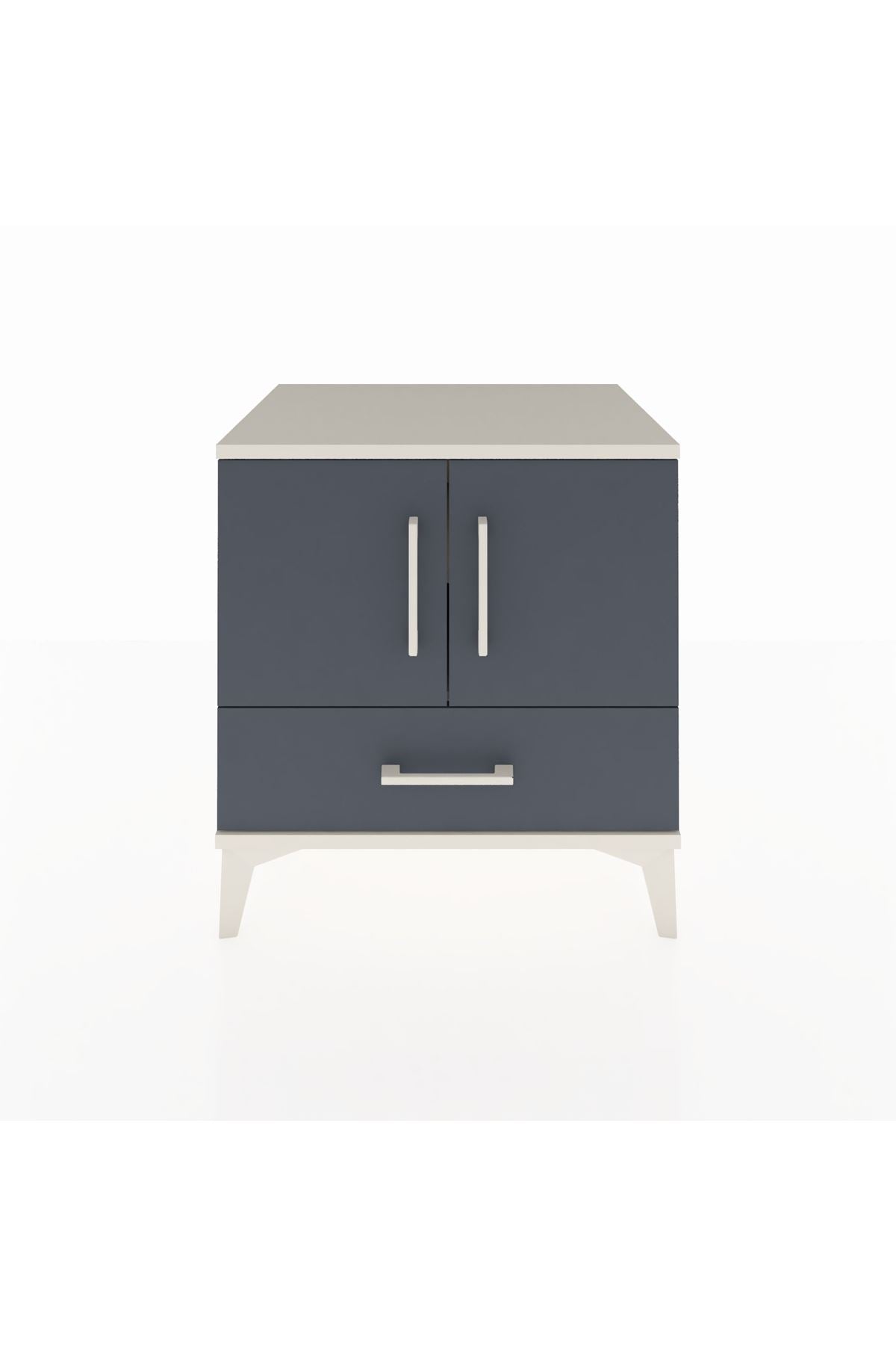 Hyperion Komodin 2 Raflı Tek Çekmeceli 2 Kapaklı 60x44x64 Aytaşı-Antrasit